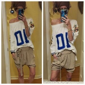 Zara Harem Shorts With Tie And Button Detail